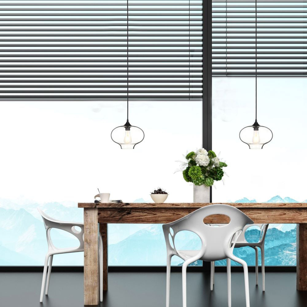 Lampa Wisząca / Klosz: Transparenty / Czarny / Średnica: 280