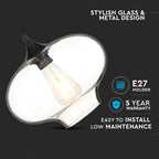 Lampa Wisząca / Klosz: Transparenty / Czarny / Średnica: 280