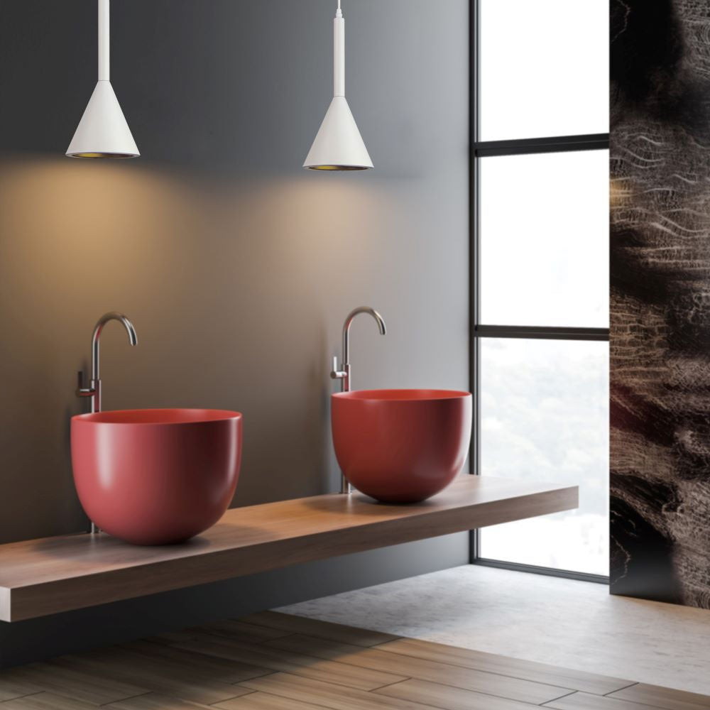 Lampa Wisząca / Lejkowata / Klosz: Aluminium / Biały