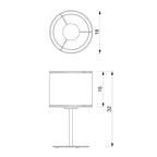 lampka gab. H 34 Rattan cylinder shade dia 180, h 150 1xE27
