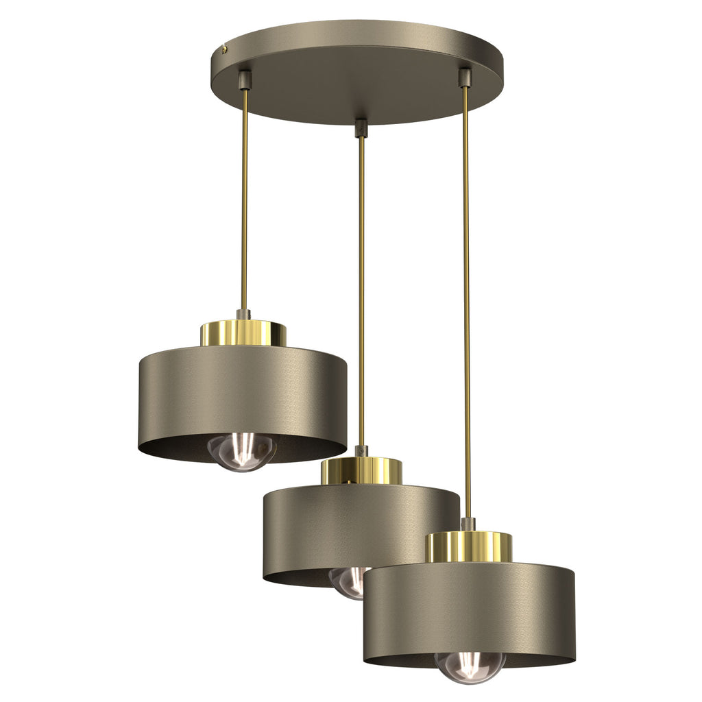 żyrandol Marti plate dia 300 mm titanium-bronze/gold 3xE27