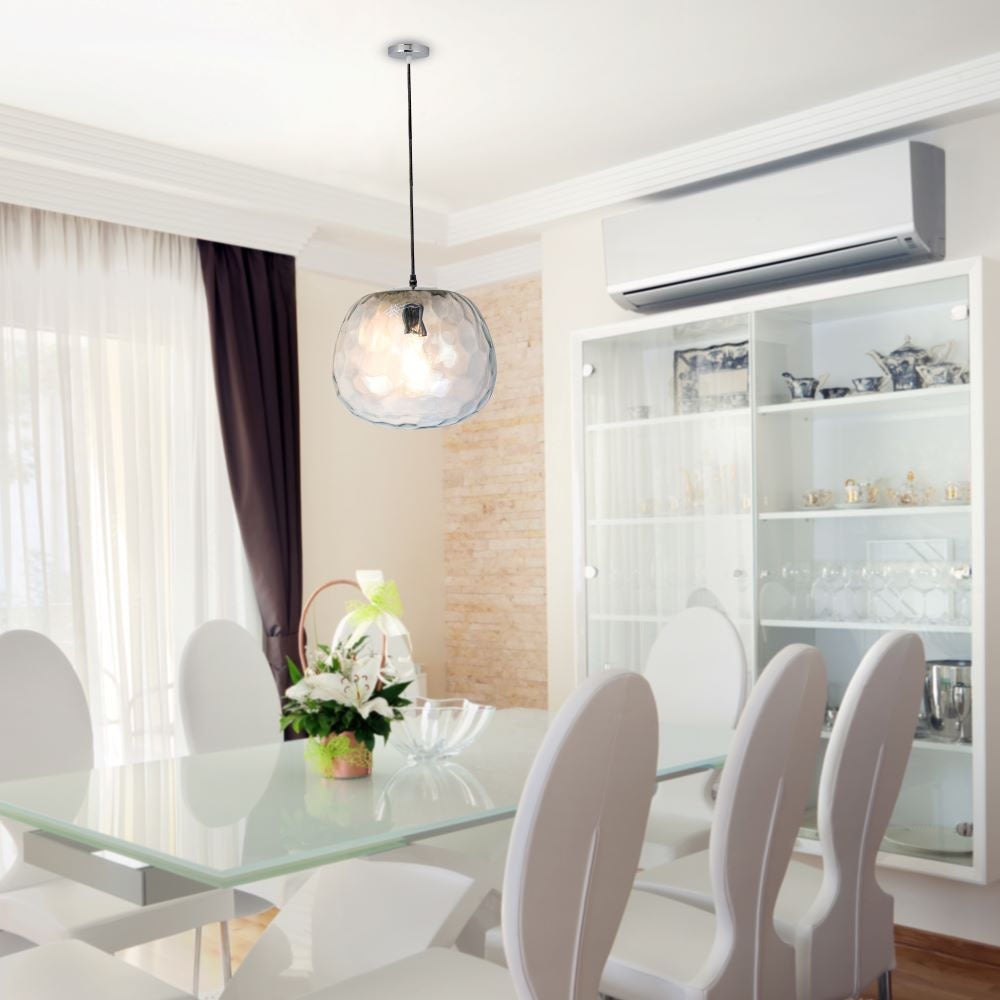 Lampa Wisząca / Klosz: Szkło / Czarny/ Średnica: 250