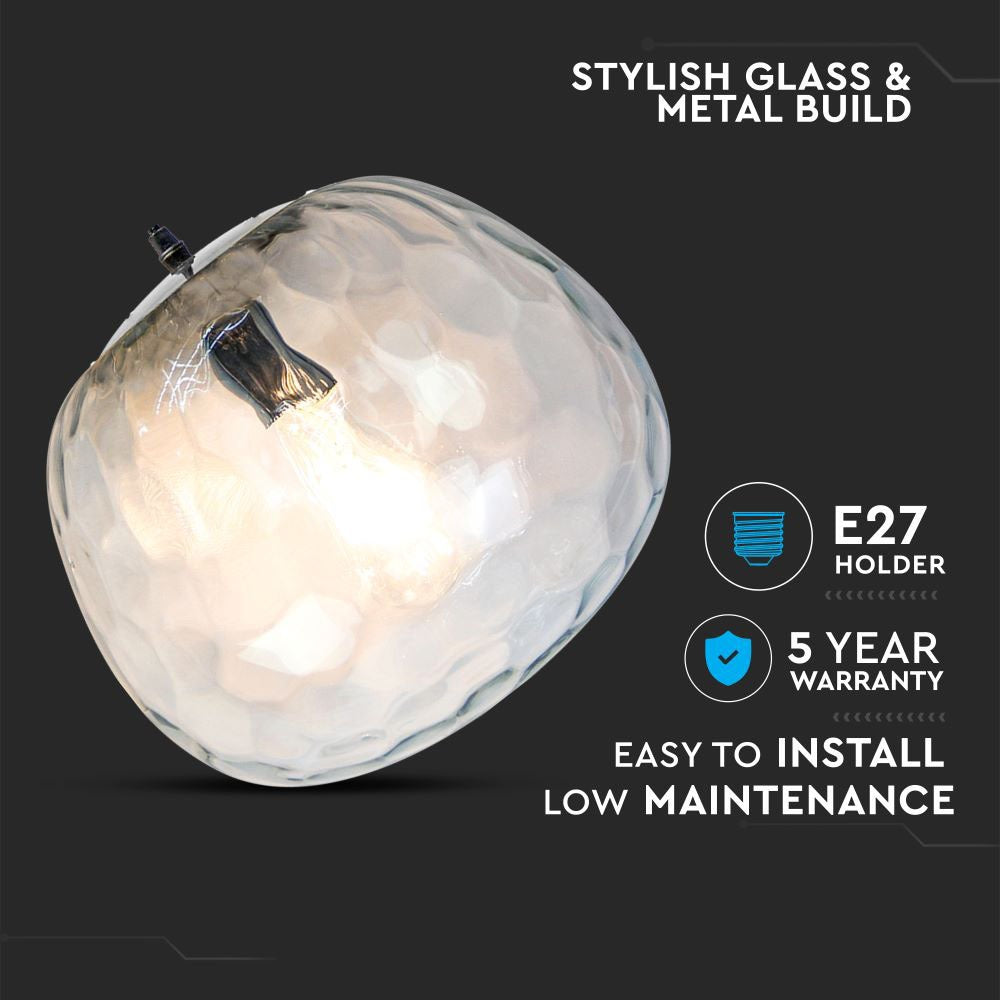 Lampa Wisząca / Klosz: Szkło / Czarny/ Średnica: 250