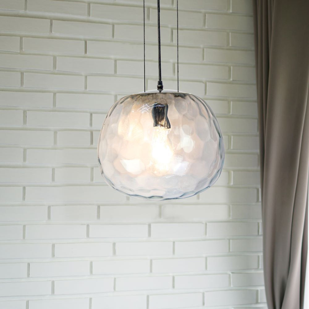 Lampa Wisząca / Klosz: Szkło / Czarny / Średnica: 300