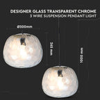 Lampa Wisząca / Klosz: Szkło / Czarny / Średnica: 300