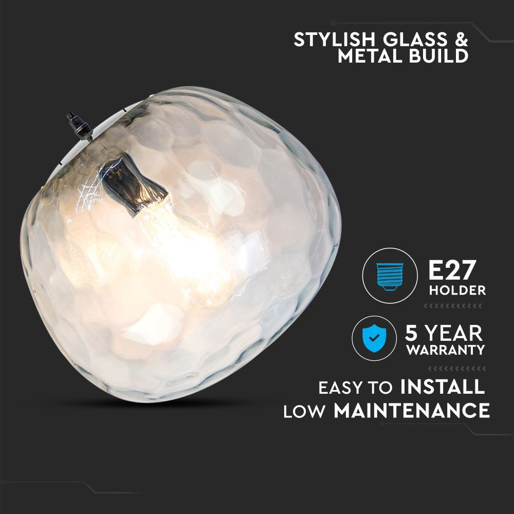 Lampa Wisząca / Klosz: Szkło / Czarny / Średnica: 300