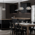 Lampa Wisząca / Klosz: Szkło / Czarny / Średnica: 280