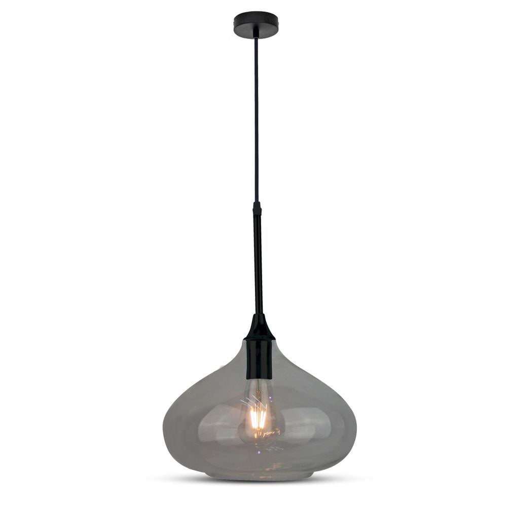 Lampa Wisząca / Klosz: Szkło / Czarny / Średnica: 280