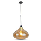 Lampa Wisząca / Klosz: Szkło / Bursztynowy / Średnica: 280
