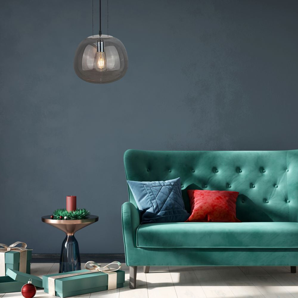 Lampa Wisząca / Klosz: Szkło / Zawieś 3x linka / Średnica: 290