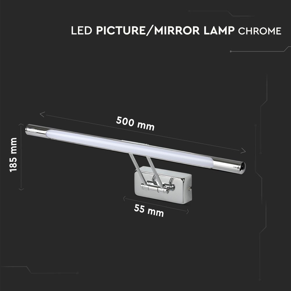 8W Kinkiet LED / Lustra - obrazy / Chrom / Barwa:4000K