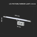 12W Kinkiet LED / Lustra - obrazy / Chrom / Barwa:4000K