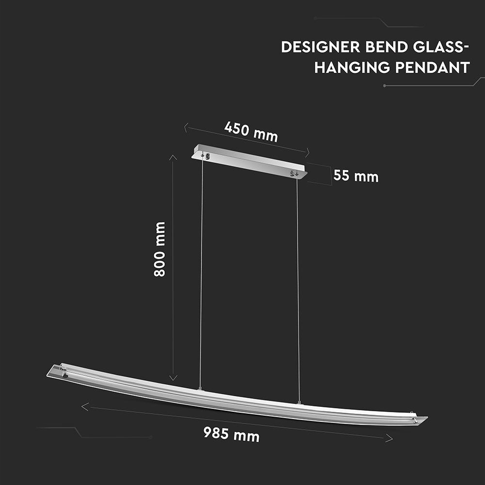 18W Lampa Wisząca / Chrom / Barwa:4000K
