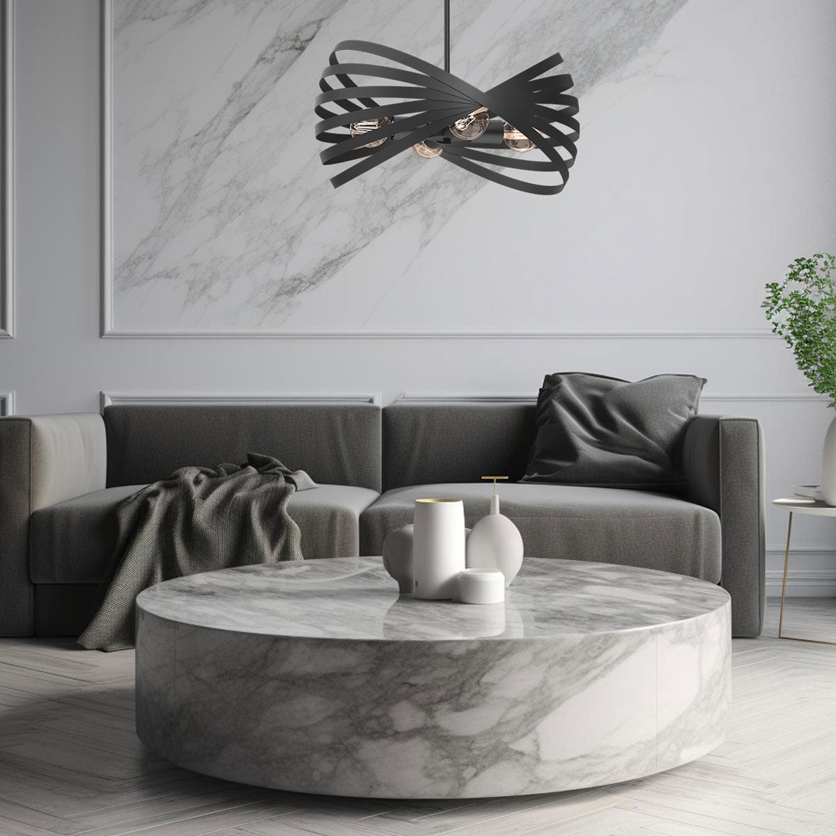 żyrandol Sparkle black 4xE27