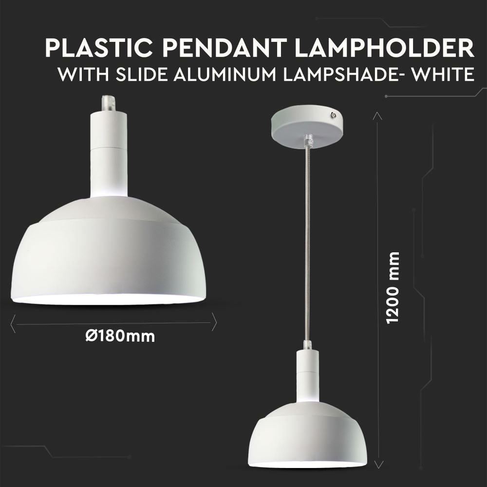 Lampa Wisząca / Regulowany kąt / Klosz: Aluminium / Trzonek:E14 / Biały