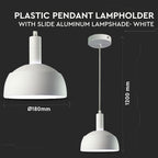 Lampa Wisząca / Regulowany kąt / Klosz: Aluminium / Trzonek:E14 / Biały