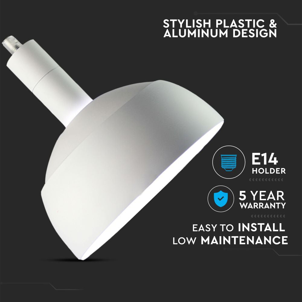 Lampa Wisząca / Regulowany kąt / Klosz: Aluminium / Trzonek:E14 / Biały