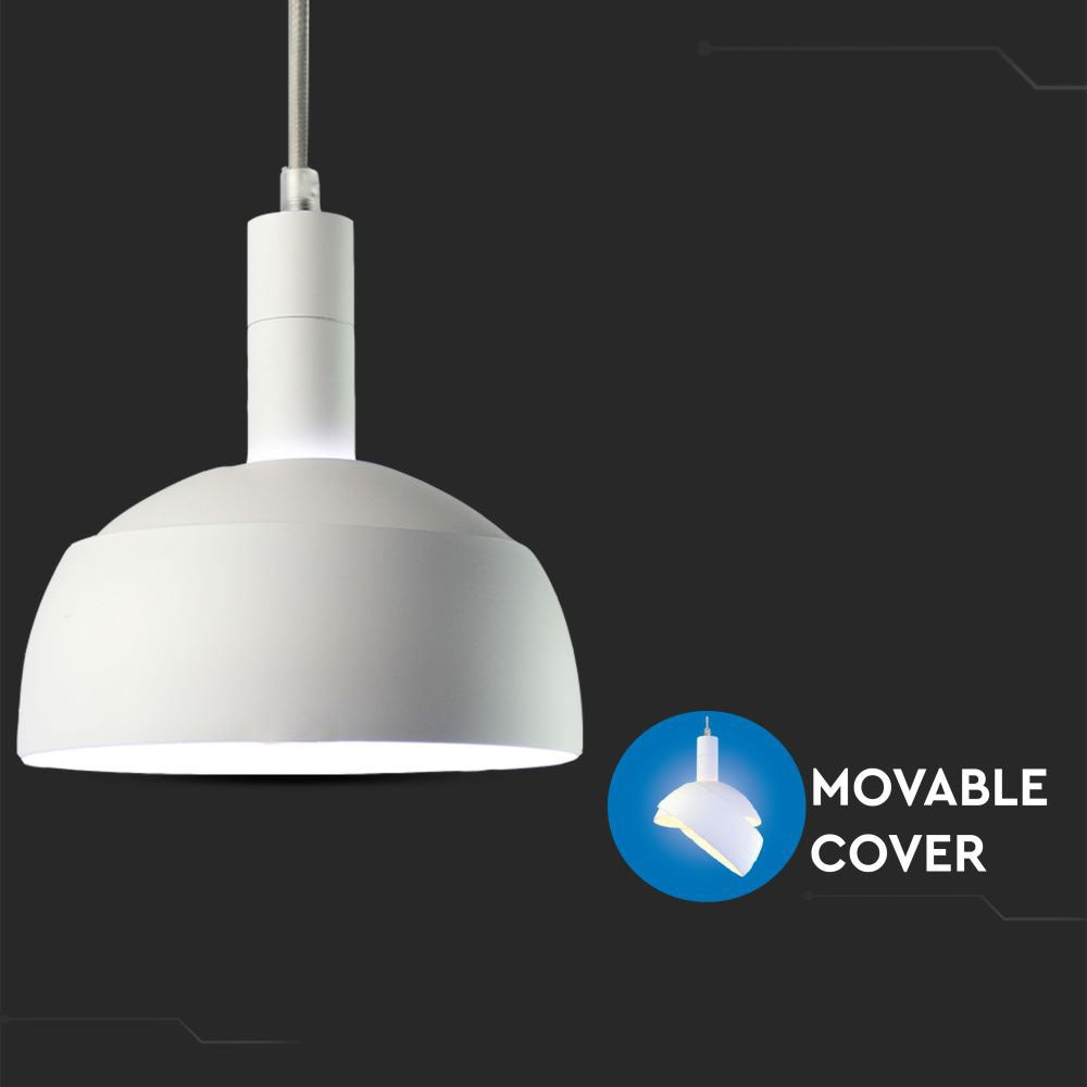 Lampa Wisząca / Regulowany kąt / Klosz: Aluminium / Trzonek:E14 / Biały
