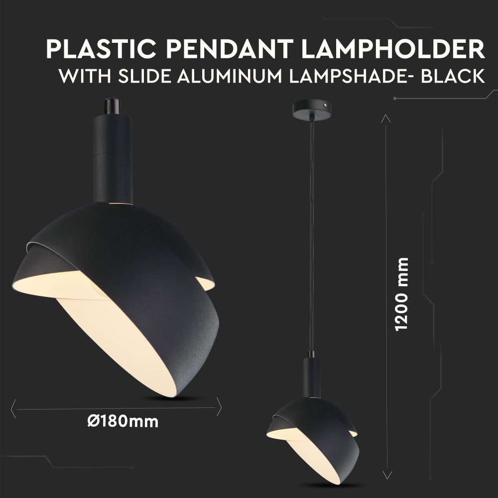 Lampa Wisząca / Regulowany kąt / Klosz: Aluminium / Trzonek:E14 / Czarny
