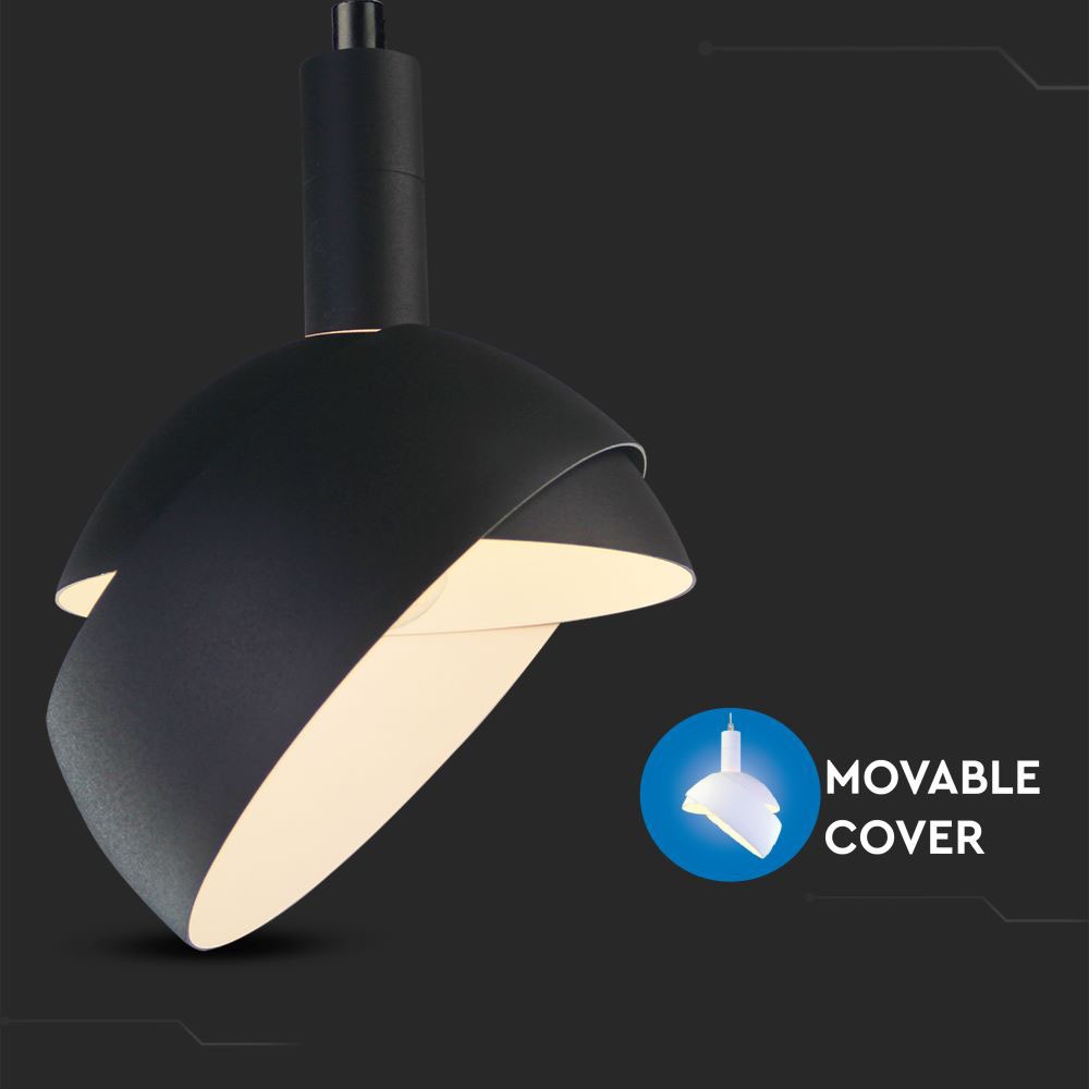 Lampa Wisząca / Regulowany kąt / Klosz: Aluminium / Trzonek:E14 / Czarny