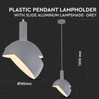 Lampa Wisząca / Regulowany kąt / Klosz: Aluminium / Trzonek:E14 / Szary