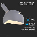 Lampa Wisząca / Regulowany kąt / Klosz: Aluminium / Trzonek:E14 / Szary