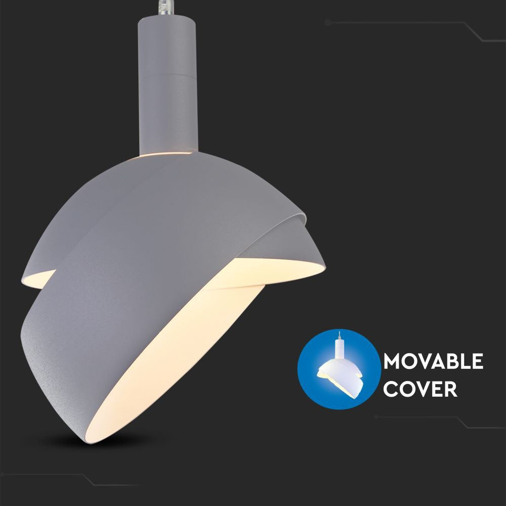 Lampa Wisząca / Regulowany kąt / Klosz: Aluminium / Trzonek:E14 / Szary