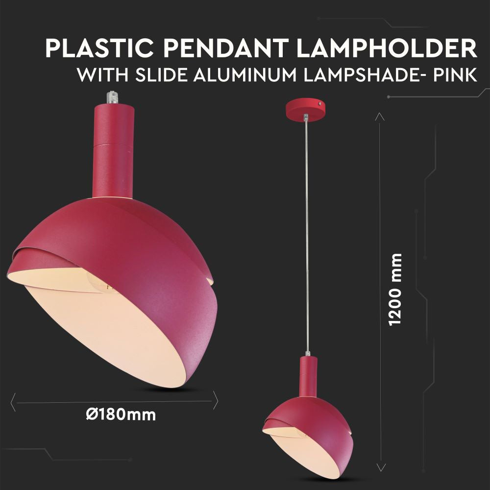 Lampa Wisząca / Regulowany kąt / Klosz: Aluminium / Trzonek:E14/ Różowy