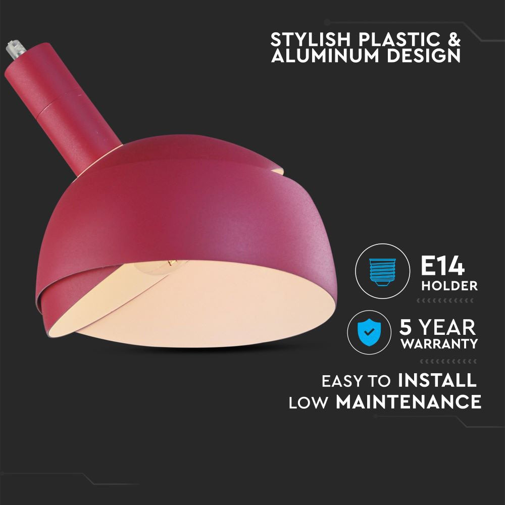 Lampa Wisząca / Regulowany kąt / Klosz: Aluminium / Trzonek:E14/ Różowy