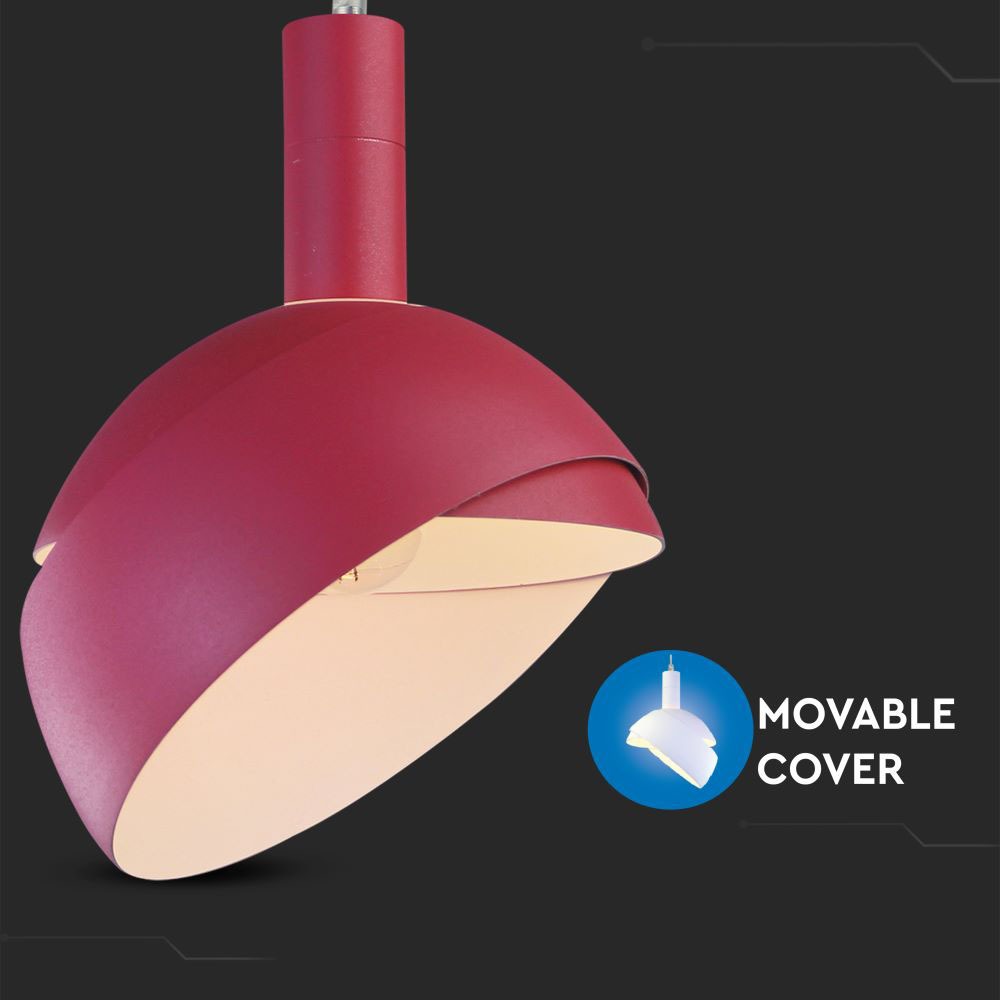 Lampa Wisząca / Regulowany kąt / Klosz: Aluminium / Trzonek:E14/ Różowy
