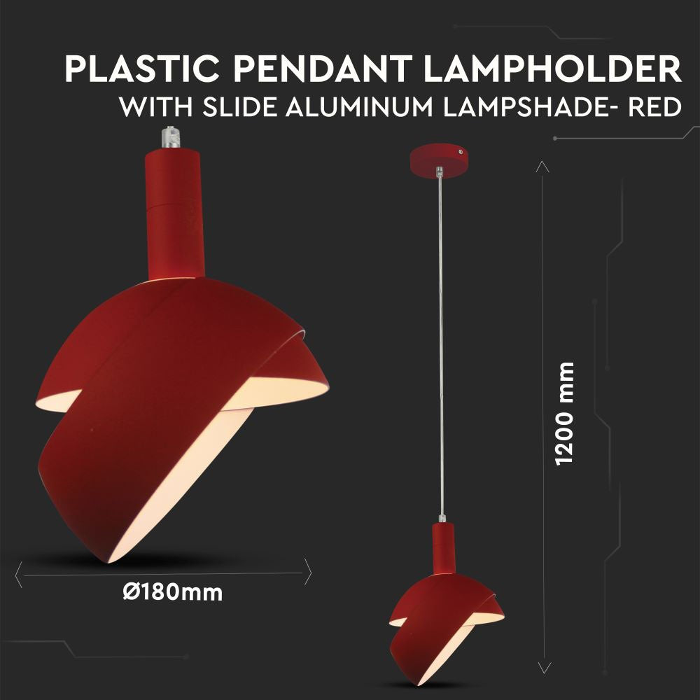Lampa Wisząca / Regulowany kąt / Klosz: Aluminium / Trzonek:E14/ Czerwony