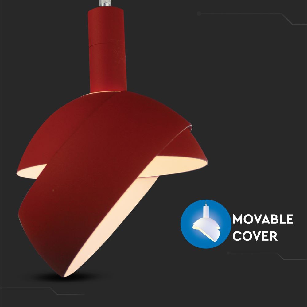 Lampa Wisząca / Regulowany kąt / Klosz: Aluminium / Trzonek:E14/ Czerwony