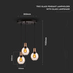 Lampa Wisząca / Klosz: Szkło / Trzonek:E27 / Bursztynowy