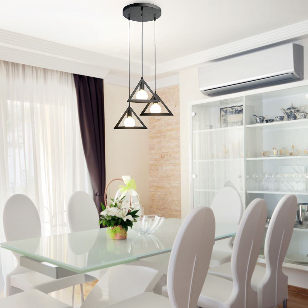 Lampa Wisząca / Geometryczna / Trzonek:E27 / Czarny