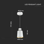 7W Lampa Wisząca LED / Klosz: Akryl / Biały / Barwa:4000K