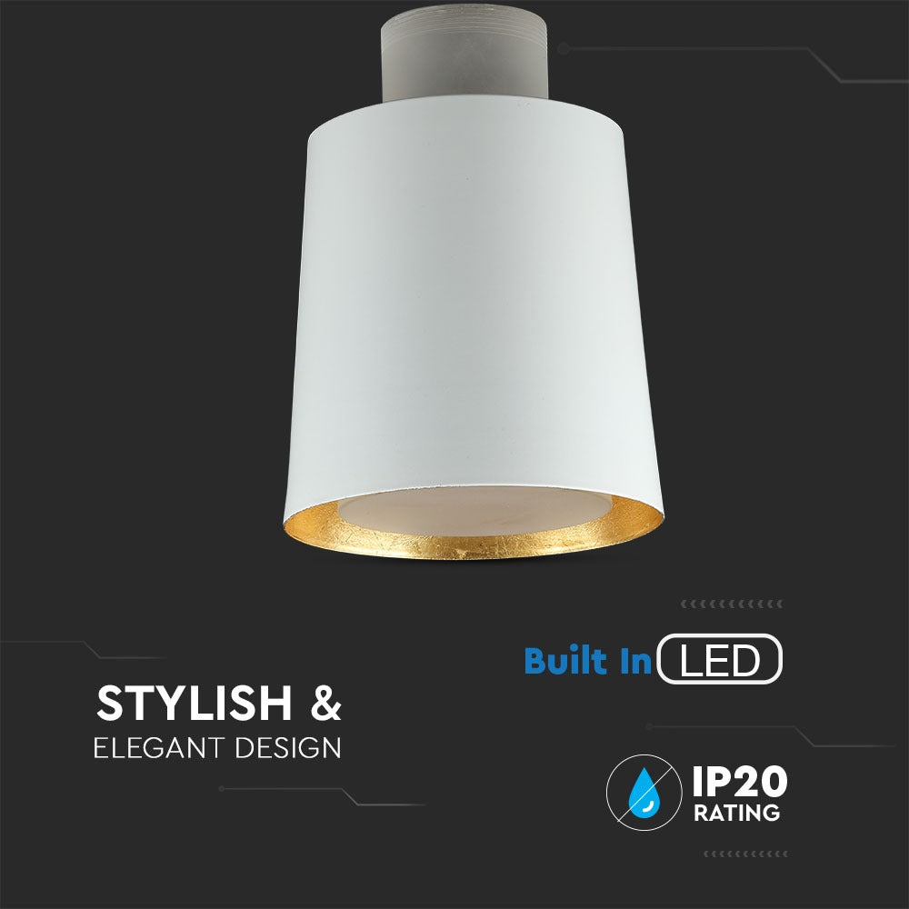 7W Lampa Wisząca LED / Klosz: Akryl / Biały / Barwa:4000K