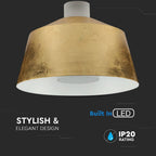 7W Lampa Wisząca LED / Klosz: Akryl / Złoty / Barwa:4000K