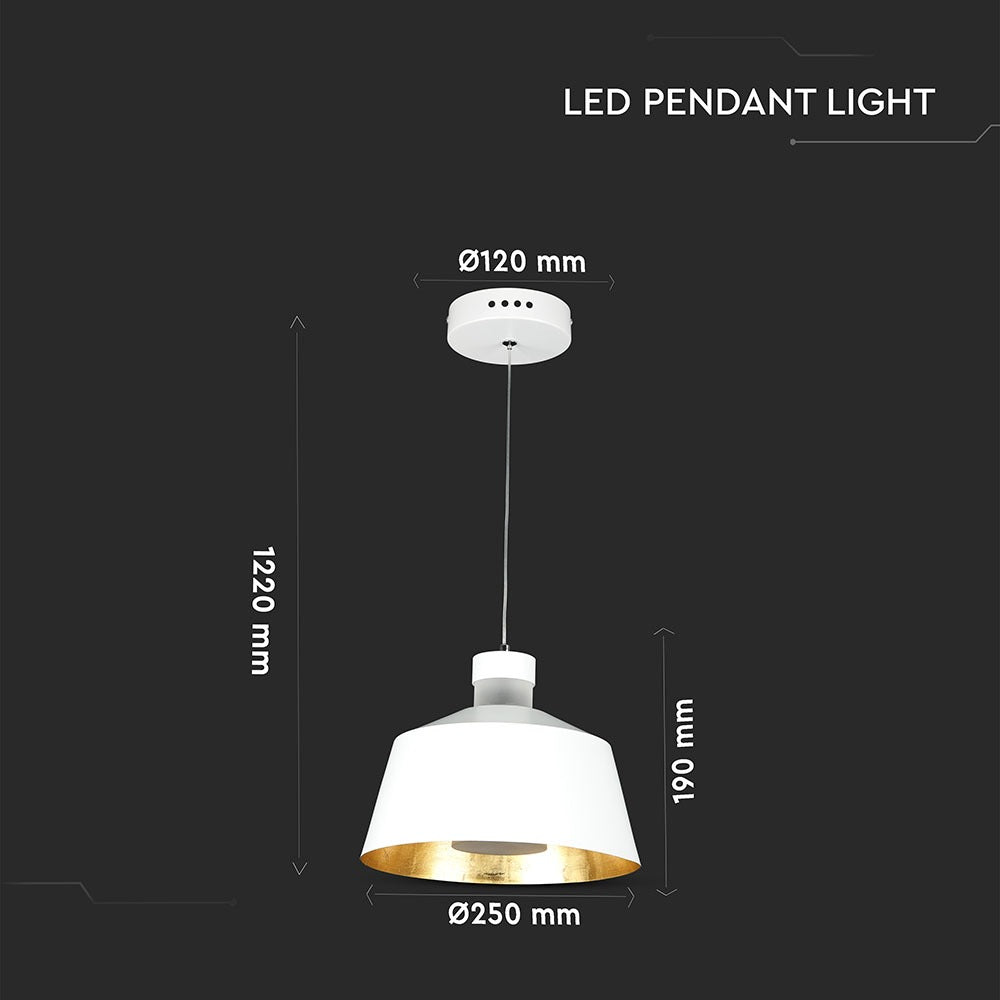 7W Lampa Wisząca LED / Klosz: Akryl / Biały / Barwa:4000K