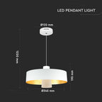 7W Lampa Wisząca LED / Klosz: Akryl / Biały / Barwa:4000K