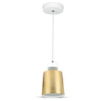 7W Lampa Wisząca LED / Klosz: Akryl / Złoty / Barwa:3000K