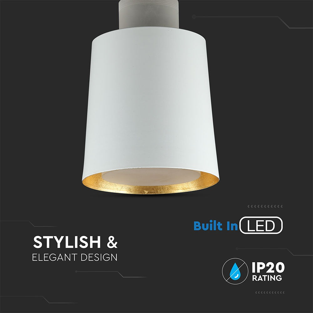 7W Lampa Wisząca LED / Klosz: Akryl / Biały / Barwa:3000K