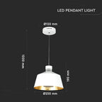 7W Lampa Wisząca LED / Klosz: Akryl / Biały / Barwa:3000K