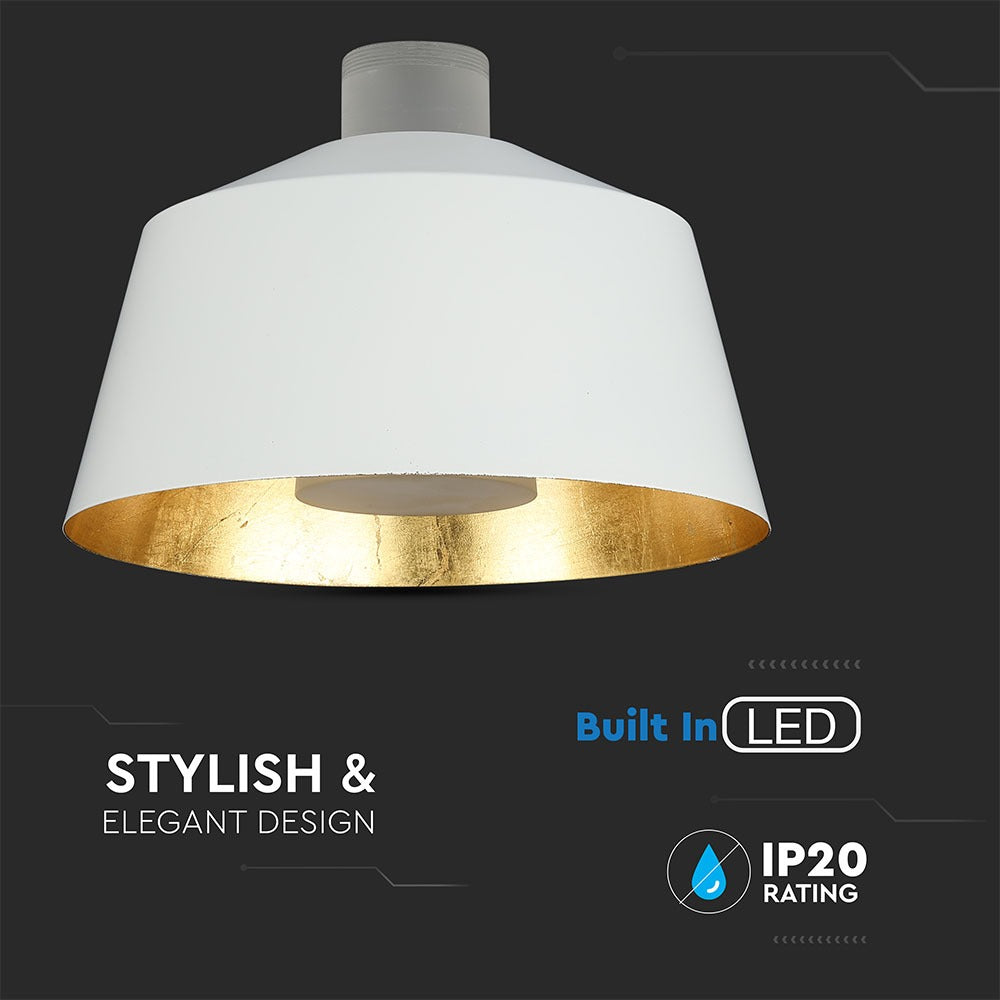7W Lampa Wisząca LED / Klosz: Akryl / Biały / Barwa:3000K