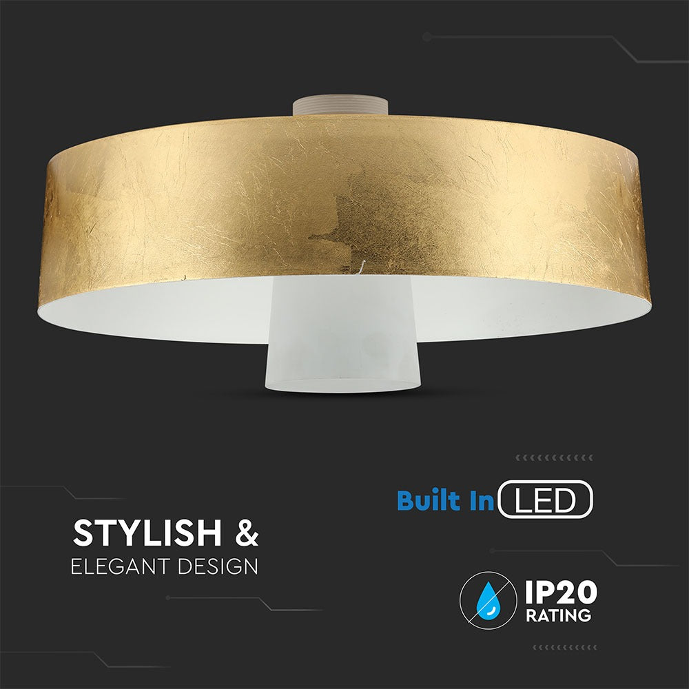 7W Lampa Wisząca LED / Klosz: Akryl / Złoty / Barwa:3000K
