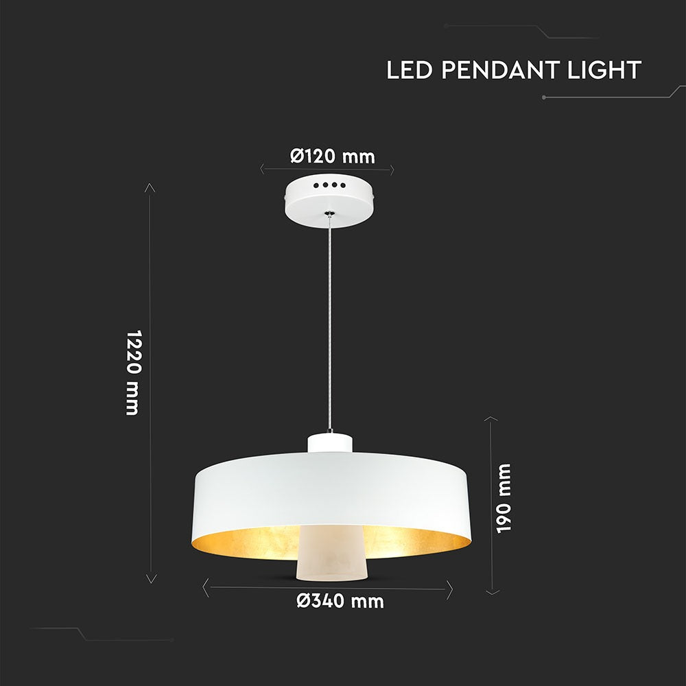 7W Lampa Wisząca LED / Klosz: Akryl / Biały / Barwa:3000K