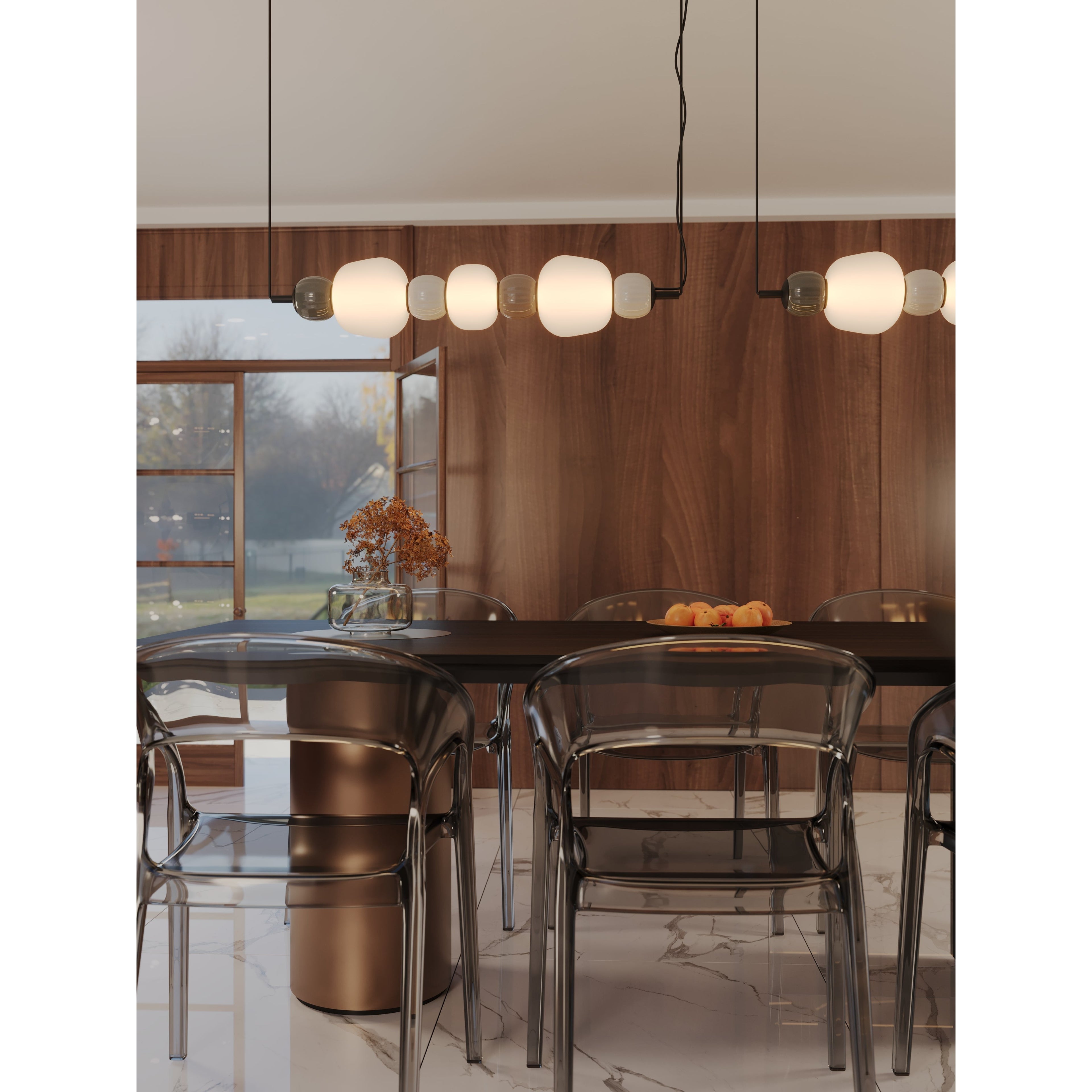 Maxlight Lampa wisząca Modern 28W - Metal + szkło - Czarny P0630