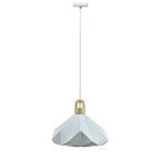 Lampa Wisząca / Biały + Drewno / Średnica: 320