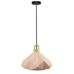 Lampa Wisząca / Różowy + Drewno / Średnica: 320