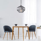 Lampa Wisząca / M / Klosz: Drut + Kryształki / Czarny / Średnica: 330