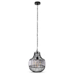 Lampa Wisząca/ B / Klosz: Drut + Kryształki / Czarny / Średnica: 300